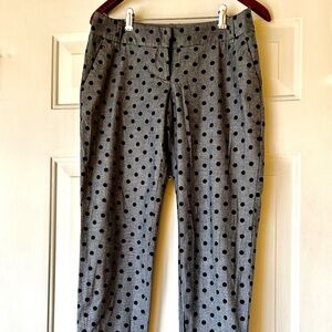 Banana Republic Polka Dot Chambray Blue Navy Ankle Pants *Size 0
